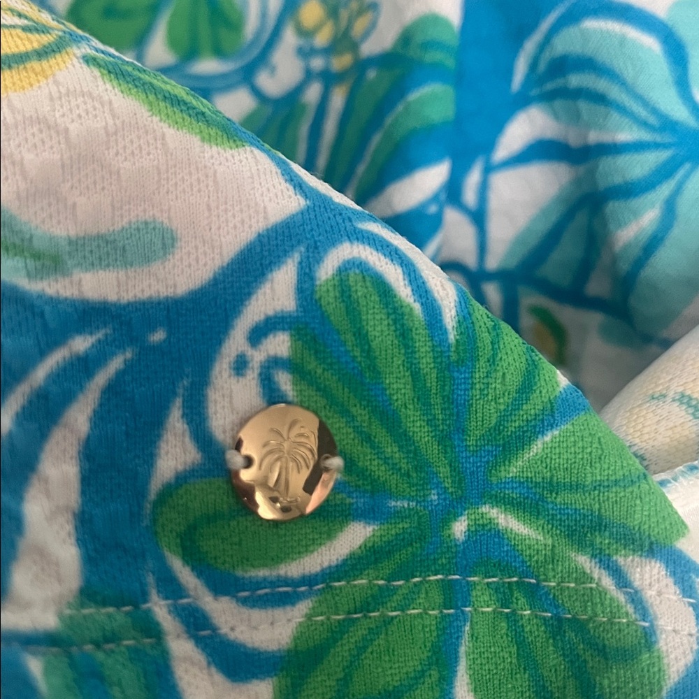 50# Lilly Pulitzer Blue and Green Floral Dress - Picture 7 of 8